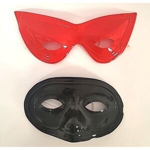 Set‎ of 2 Red & Black Ben Cooper Halloween Mask Costume/Cosplay/Masquerade